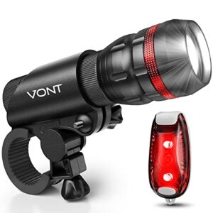 Vont \'Scope\' Bike Light, Bicycle Light Installs in Seconds Without Tools, Powerful Bike Headlight Compatible with: Mountain, Kids, Street, Bikes, Front & Back Illumination