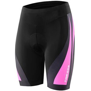 NOOYME Women's Bike Shorts 3D Padded Cycling Short with Ride in Color Design Cycling Shorts (M, Fuchsia Pink)