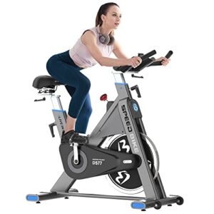 pooboo Commercial Indoor Exercise Bike Stationary Bike Belt Drive Indoor Cycling Bike with 50 LB Flywheel,LCD Monitor (S11)