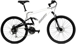 2023 Gravity FSX 1.0 Dual Full Suspension Mountain Bike with Disc Brakes (White, 21in)