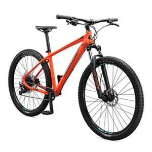 Mongoose Tyax Comp Adult Mountain Bike, 29-Inch Wheels, Tectonic T2 Aluminum Frame, Rigid Hardtail, Hydraulic Disc Brakes, Mens Medium Frame, Orange
