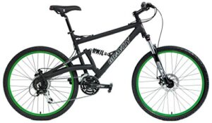 2023 FSX 2.0 Dual Full Suspension Mountain Bike Gravity Suntour (Matt Black with Green Wheels, 19inch)